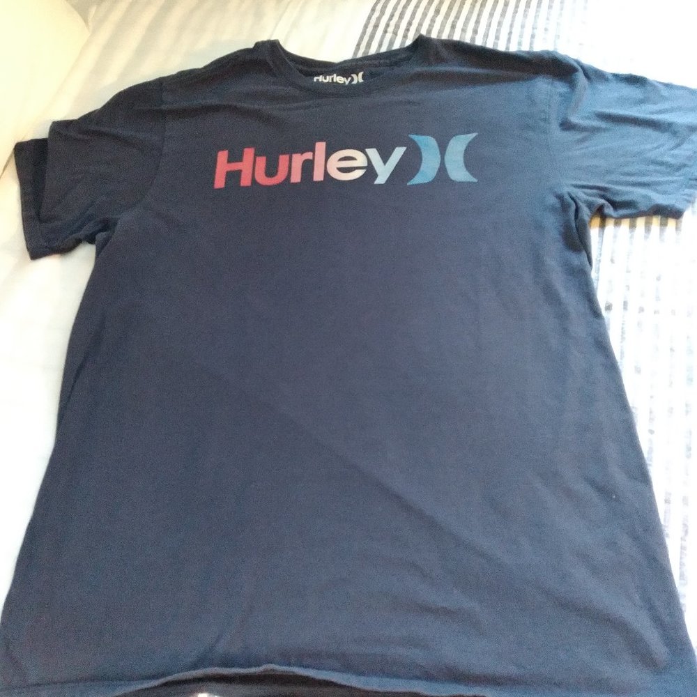 Mens Hurley Navy Blue T-Shirt Tee Size Medium